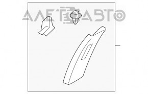 Capacul stâlpului central, curea superioară dreapta Mitsubishi Outlander 14-21 bej, zgârieturi, necesită curățare.