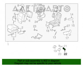 Capacul scaunului pasagerului din spate stânga pentru Lexus RX300 RX330 RX350 RX400h 04-09, culoare bej.