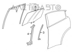 Направляющая стекла двери задней правой Honda HR-V 16-22
