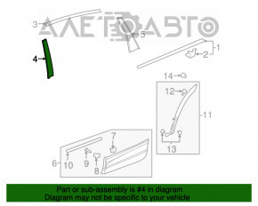 Panoul lateral din spate dreapta al ușii Honda CRV 17-22