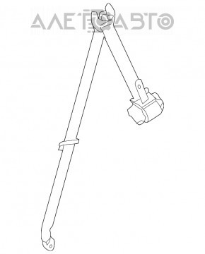 Ремень безопасности 2-го ряда задний левый Toyota Highlander 14-19 беж, надлом крепления, под химчистку