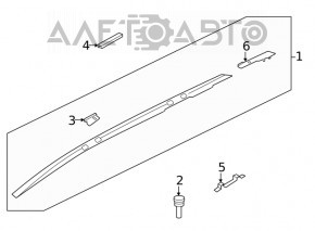 Balustradă longitudinală dreapta Nissan Rogue 21-23 construită în SUA