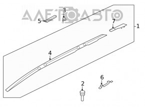 Balustradă longitudinală stânga Nissan Rogue 21-23 construită în Japonia