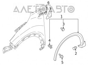 Capacul aripii din față dreapta Mitsubishi Eclipse Cross 18- original OEM nou.