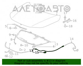 Cablu de deschidere a capotei Honda Civic XI FE/FL 22- față