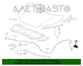 Manerul de deschidere a capotei pentru Honda CRV 12-16, negru