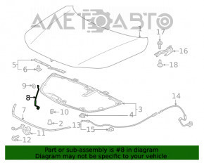 Bara de sprijin a capotei Honda Civic XI FE/FL 22-