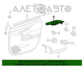 Capacul de control al geamului electric din față, stânga, Toyota Rav4 19-