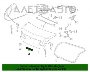 Отбойник крышки багажника левый Honda Civic XI FE/FL 22- внутренний 4d