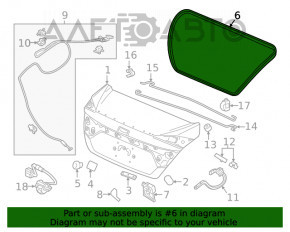 Уплотнитель крышки багажника Honda Civic X FC 16-21 4d