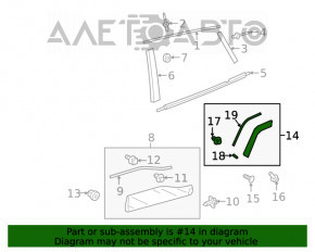 Capacul aripii spate stânga Toyota Rav4 19- pe ușă.