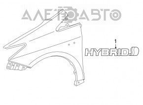 Эмблема HYBRID крыла левая Toyota Prius 30 10-15