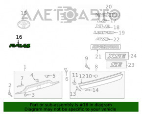 Эмблема надпись "RAV4" двери багажника Toyota Rav4 19-