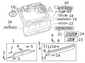 Inscripție emblemă „RAV4” hayon Toyota Rav4 19 - nou original OEM