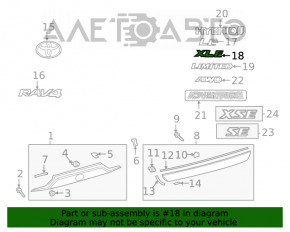 Emblema cu inscripția "XLE" de pe ușa portbagajului Toyota Rav4 19-