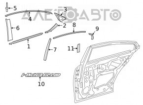 Эмблема двери Hybrid задняя правая Lexus ES250 ES300h ES350 19-