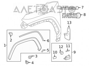 Накладка арки крыла передняя левая Toyota Rav4 19- OEM