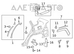 Накладка арки крыла задняя правая Toyota Rav4 19- на кузове OEM