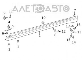 Prag dreapta Lexus ES250 ES300h ES350 19-