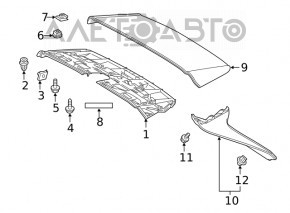 Spoilerul ușii portbagajului dreapta pentru Toyota Rav4 19-