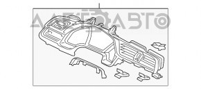 Deflectorul conductei de aer din panoul frontal central al Honda Civic X FC 16-21