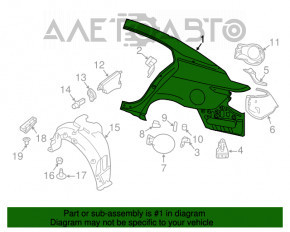 Aripa spate dreapta Nissan Maxima A36 16- neagra, lovitura