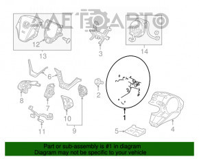 Volan gol Honda CRV 12-16 piele neagră