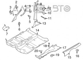 Capacul amortizorului frontal stânga inferior Ford Transit Connect MK2 13- negru