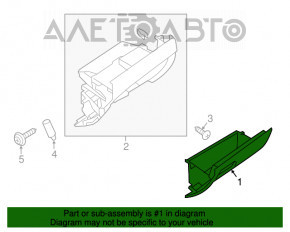 Перчаточный ящик, бардачок Mitsubishi Outlander 14-21 черн, царапины