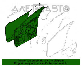 Дверь в сборе передняя правая Nissan Rogue 21-23