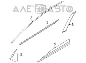 Molura usi fata dreapta sus Nissan Rogue 21-23 crom nou original OEM