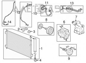 Трубка кондиционера комрессор-печка первая Honda Accord 13-17 3.5 OEM