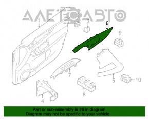 Накладка обшивки двери (карточки) передняя правая Nissan Rogue 14-20 графит