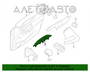 Capac de control al geamului electric din partea dreapta față pentru Nissan Rogue 14-20, negru, structură