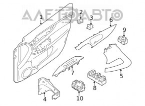 Capac de control al geamului electric din partea dreapta față pentru Nissan Rogue 14-20, negru, structură