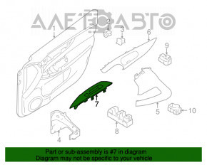 Накладка управления стеклоподъемником передним левым Nissan Rogue 14-20 черная, структура