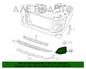 Grila radiatorului Audi Q5 80A 18-20, completă, cu embleme, crom, negru lucios, fără senzori de parcare