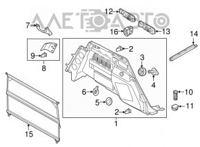 Capacul arcului drept Audi Q5 80A 21- negru.