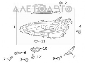 Blocul de aprindere dreapta pentru Lexus ES250 ES300h ES350 22- Full LED