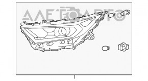 Far dreapta față asamblată Toyota Rav4 19-21 LED, crom, construită în SUA