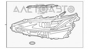 Фара передняя правая голая Lexus ES250 ES300h ES350 19-21 Full LED