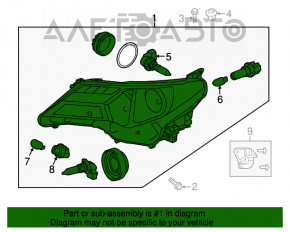 Far stânga față Toyota Rav4 13-15, fără ornament