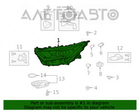 Far stânga față asamblată Toyota Rav4 19-21 LED, crom, adaptiv