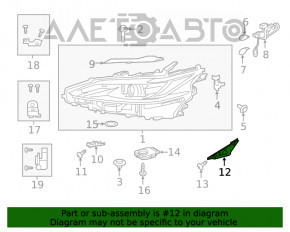 Крепление фары левое Lexus ES250 ES300h ES350 19- большое