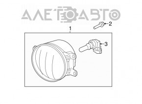 Farul de ceață dreapta pentru Toyota Sienna 11-20, nou, original OEM