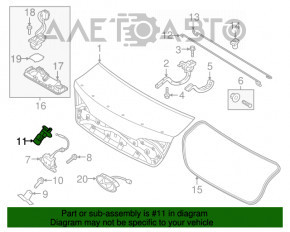 Burlanul capacului portbagajului Hyundai Sonata 15-19