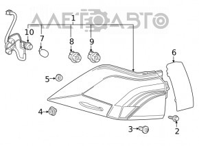 Capacul farului exterior, aripa spate stanga Toyota Rav4 19- fabricat in SUA