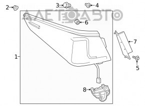 Lanterna exterioară aripă stângă Lexus ES250 ES300h ES350 20-