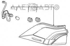 Lampa exterioară aripă stângă Toyota Rav4 19- construită în SUA