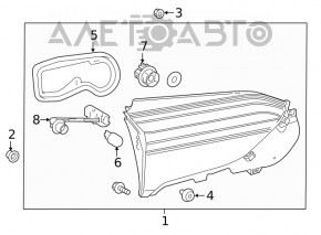 Lampa interioară ușă portbagaj dreapta Toyota Rav4 19- fabricat în SUA